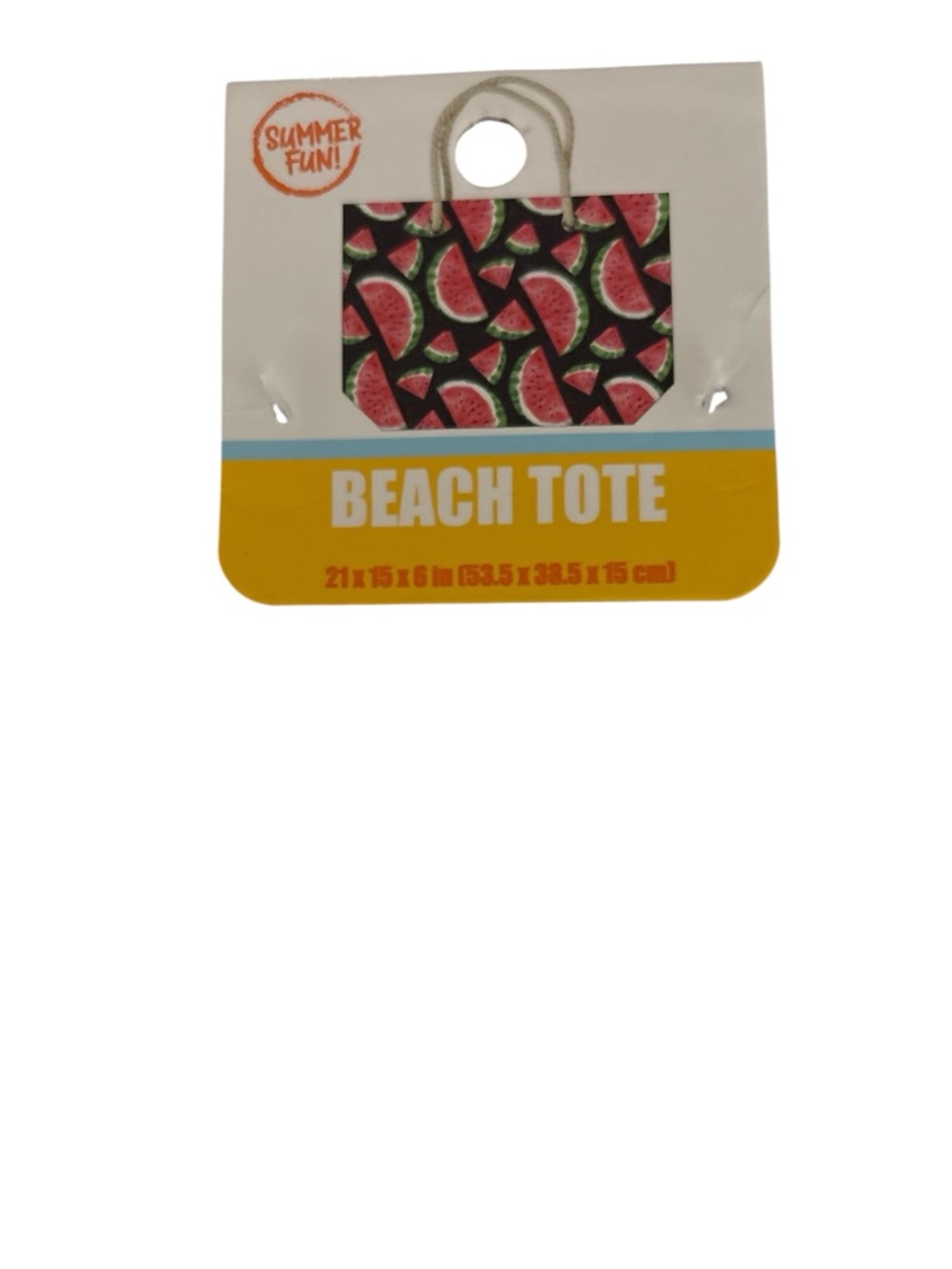 Watermelon Print Beach Tote Bag with Rope Handles - Picture 4 of 5